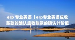erp 专业英语【erp专业英语应收账款的确认应收账款的确认计价值】