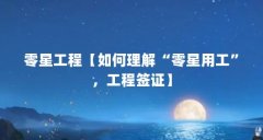 零星工程【如何理解“零星用工”，工程签证】