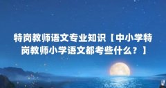 特岗教师语文专业知识【中小学特岗教师小学语文都考些什么?】