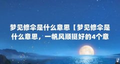 梦见修伞是什么意思【梦见修伞是什么意思，一帆风顺挺好的4个意思的解释】