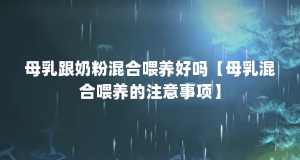 母乳跟奶粉混合喂养好吗【母乳混合喂养的注意事项】