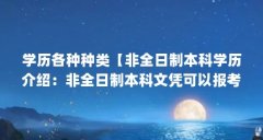学历各种种类【非全日制本科学历介绍：非全日制本科文凭可以报考研究生】
