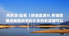 内衣店:起名（舒适度满分,有哪些值得推荐的平价少女内衣店铺可以分享一下