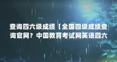 查询四六级成绩【全国四级成绩查询官网?中国教育考试网英语四六级成绩查询