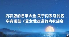 内衣店的名字大全 关于内衣店的名字有哪些(受女性欢迎的内衣店名字320个 吸