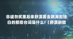 非诚勿扰里后来舒淇要去跳海前独白的那些台词是什么?(舒淇删微博是怎么一