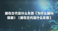 脚在古代是什么东西（为什么脚叫做脚）【脚在古代是什么东西】