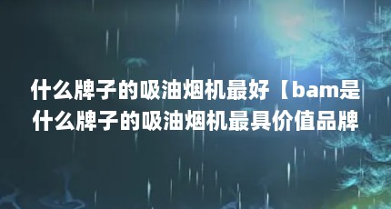 什么牌子的吸油烟机最好【bam是什么牌子的吸油烟机最具价值品牌樱花卫厨(股份有限公司】