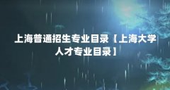 上海普通招生专业目录【上海大学人才专业目录】