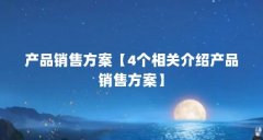 产品销售方案【4个相关介绍产品销售