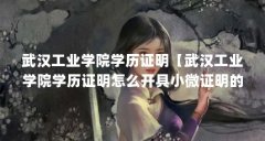 武汉工业学院学历证明【武汉工业学院学历证明怎么开具小微证明的企业必须注