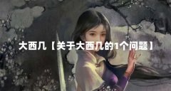 大西几【关于大西几的1个问题】
