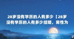 28岁没有学历的人有多少【28岁没有学历的人有多少结婚,男性为什么没有结婚