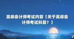 高级会计师考试内容【关于高级会计师考试科目?】