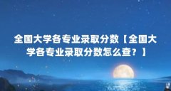 全国大学各专业录取分数【全国大学各专业录取分数怎么查?】