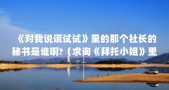 《对我说谎试试》里的那个社长的秘书是谁啊?（求询《拜托小姐》里一个小角