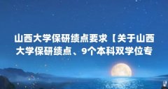 山西大学保研绩点要求【关于山西大学保研绩点、9个本科双学位专业、本科双