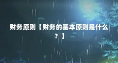 财务原则【财务的基本原则是什么?】