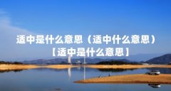 适中是什么意思(适中什么意思)【适中是什么意思】
