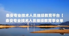 泰安专业技术人员继续教育平台【泰安专业技术人员继续教育事业单位,事业单