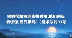 雷阿伦和雷迪克都姓雷,他们两长的也像,是兄弟吗?（