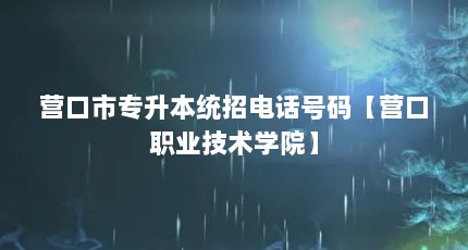 营口市专升本统招电话号码【营口职业技术学院】