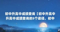 初中升高中成绩查询【初中升高中升高中成绩查询的5个途径,初中成绩查询方