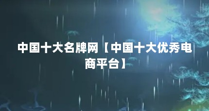 中国十大名牌网【中国十大优秀电商平台】