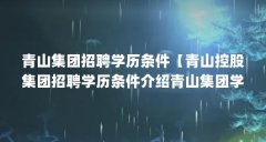 青山集团招聘学历条件【青山控股集团招聘学历条件介绍青山集团学历条件的解