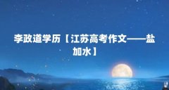 李政道学历【江苏高考作文——盐加水】