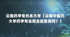 云南药学专升本大学【云南中医药大学药学专业就业前景如何?】