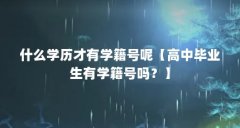 什么学历才有学籍号呢【高中毕业生有学籍号吗?】