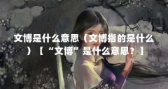 文博是什么意思(文博指的是什么)【“文博”是什么意思?】