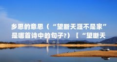 乡思的意思(“望断天涯不是家”是哪首诗中的句子?)【“望断天涯不是家”