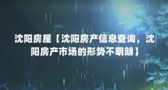 沈阳房屋【沈阳房产信息查询,沈阳房产市场的形势不明朗】