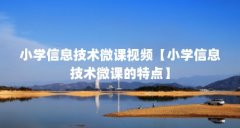 小学信息技术微课视频【小学信息技术微课的特点】