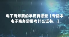 电子商务要的学历有哪些【专插本电子商务需要考什么证书,】