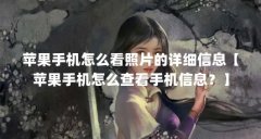 苹果手机怎么看照片的详细信息【苹果手机怎么查看手机信息?】