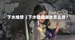 下水维修【下水管道漏水怎么修?】