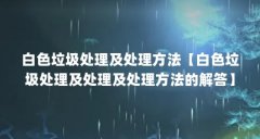 白色垃圾处理及处理方法【白色垃圾处理及处理及处理方法的解答】