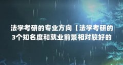 法学考研的专业方向【法学考研的3个知名度和就业前景相对较好的专业解答】