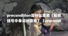 precondition是什么意思(解释括号中单词的意思)【preconditions是什么意思先决条