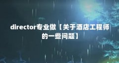 director专业做【关于酒店工程师的一些问题】