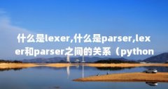 什么是lexer,什么是parser,lexer和parser之间的关系(python parser模块)【parser的2点解