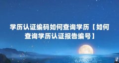 学历认证编码如何查询学历【如何查询学历认证报告编号】