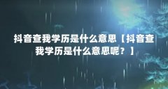 抖音查我学历是什么意思【抖音查我学历是什么意思呢？】