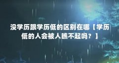 没学历跟学历低的区别在哪【学历低的人会被人瞧不起吗？】