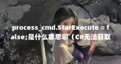 process_cmd.StarExecute = false;是什么意思啊（C#无法获取控制台应用程序的输出!）【
