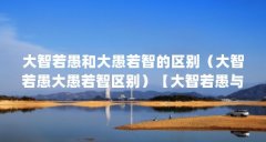 大智若愚和大愚若智的区别（大智若愚大愚若智区别）【大智若愚与大愚若愚的