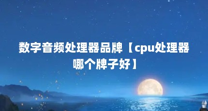 数字音频处理器品牌【cpu处理器哪个牌子好】